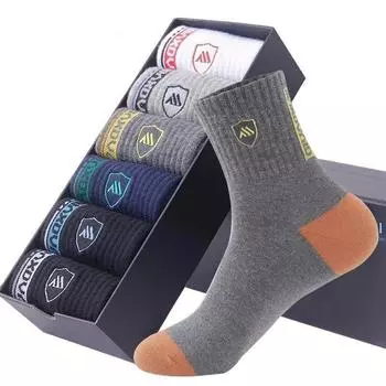 One Sock Men s Medium Tube Black Business Solid Color Cotton Men Socks Sock Market 1 pair (please take a multiple of 5)