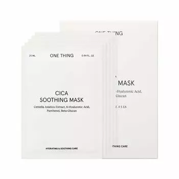 ONE THING Cica Успокаивающая тканевая маска 5P