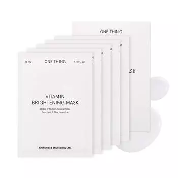 ONE THING Витаминная осветляющая маска 1SET Сухая кожа Питание Упругость Эластичность уход Уход за кожей Старение Пантенол Глутатион Витаминная маска Маска для лица Лист