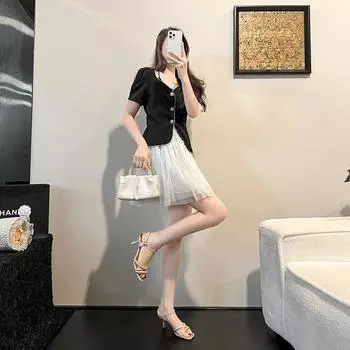 One-word buckle stiletto high-heeled sandals women 2025 summer new versatile fashion evening wind lady fairy sandals 34 абрикосовый