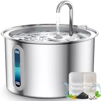 oneisall Cat Automatic Pet Dog Stainless Поддерживает нижние мочевые пути Увеличивает воду Может использоваться, когда вы остаетесь Набор из 3 сменных фильтров Поилка,