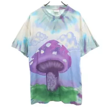 ONEITA 90-х годов Сделано в США Футболка с коротким рукавом и узором тай-дай The Allman Brothers Band Мужская Б/У