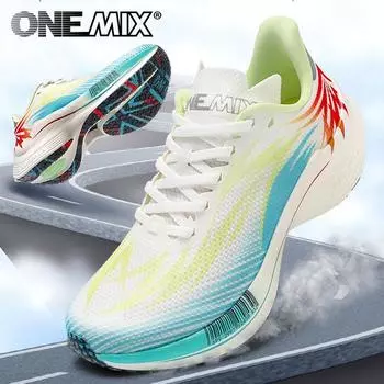 ONEMIX/Новинка 2024 года, марафонские кроссовки, мужские дышащие, нескользящие, амортизирующие туфли, женские кроссовки для прыжков на воздушной подушке 35 фиолетовый