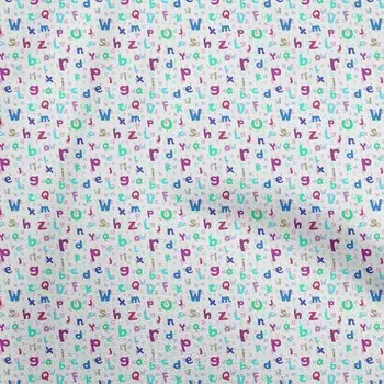 oneOone Cotton Flex Aqua Blue Ткань Швейный материал с алфавитом Ткань с принтом в ярдах 40 дюймов 42 Inch Wide - Viscose Chiffon темно-желтого