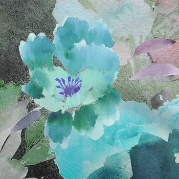 oneOone Cotton Flex Бирюзово-синяя ткань Цветочные ремесленные проекты Декор Ткань с принтом в ярдах 40 дюймов 42 Inch Wide - Viscose Chiffon синий