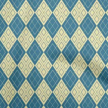 oneOone Cotton Flex Blue Fabric Argyle Craft Projects Декоративная ткань, напечатанная в ярдах, 40 дюймов 42 Inch Wide - Viscose Chiffon чёрный
