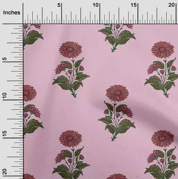 oneOone Cotton Flex Blush Розовая ткань Цветочный блок Принадлежности для квилтинга Печать Швейная ткань По Двору 40 дюймов 42 Inch Wide - Viscose Chiffon зелёный