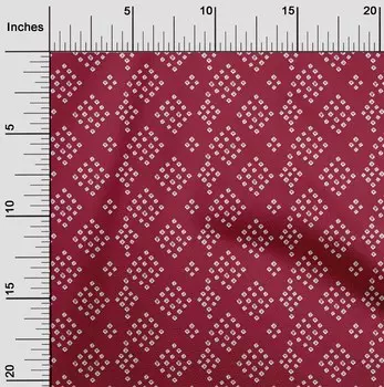 oneOone Cotton Flex Carmine Red Fabric Geometric Bandhani Sewing Fabric By The Yard Printed Diy Clothing Sewing Supplies 40 Inch 42 Inch Wide - Viscose Chiffon чёрный