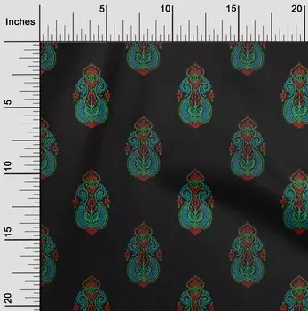 oneOone Cotton Flex Черная ткань Цветочный и Пейсли Блок Крафт Проекты Декор Ткань С Принтом The Yard 40 дюймов 42 Inch Wide - Viscose Chiffon baby голубой