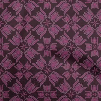oneOone Cotton Flex Dark Magenta Fabric Dotted Floral Quilting Supplies Print Sewing Fabric By The Yard 40 Inch 42 Inch Wide - Viscose Chiffon коричневый