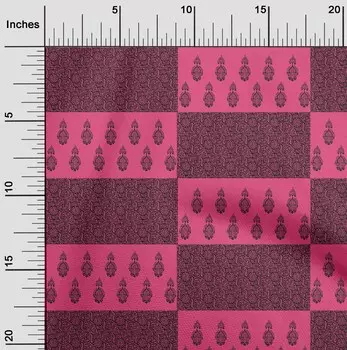 oneOone Cotton Flex Dark Pink Fabric Leaves & Floral Block Sewing Craft Projects Fabric Prints By Yard 40 Inch 42 Inch Wide - Viscose Chiffon бежевый