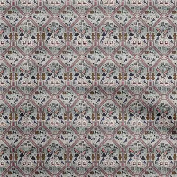 oneOone Cotton Flex Dusty Blue Ткань Азиатский Kilim Швейный материал Ткань с принтом По Ярду 40 дюймов 42 Inch Wide - Viscose Chiffon серый