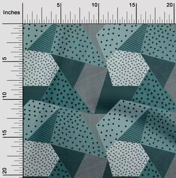 oneOone Cotton Flex Dusty Teal Blue Fabric Dot | Check & Triangle Geometric Dress Material Ткань Ткань с принтом в ярдах 40 дюймов 42 Inch Wide - Viscose Chiffon шоколадный коричневый