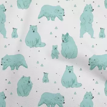 oneOone Cotton Flex Dusty Teal Green Ткань Медведь Швейный материал Ткань с принтом в ярдах 40 дюймов 42 Inch Wide - Viscose Chiffon зелёный