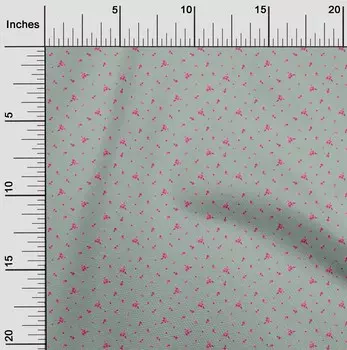 oneOone Cotton Flex Fabric Blue & Peach Flower Floral Print Sewing Fabric BTY 40 Inch 42 Inch Wide - Viscose Chiffon чёрный
