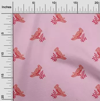 oneOone Cotton Flex Fabric Ткань с принтом птичьих блоков шириной 40 дюймов в ярдах 42 Inch - Viscose Chiffon аква голубой