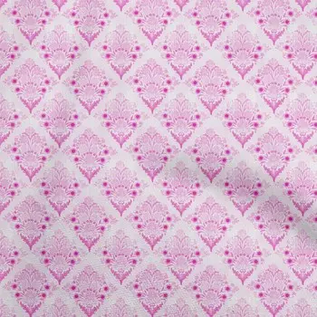 oneOone Cotton Flex Fuschia Розовая ткань Азиатский блок Цветочный швейный материал Ткань с принтом По двору 40 дюймов 42 Inch Wide - Viscose Chiffon светло-синий