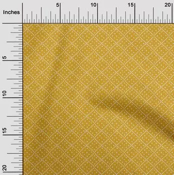 oneOone Cotton Flex Gamboge Yellow Fabric Geometric Bandhani Sewing Material Print Fabric By The Yard 40 Inch 42 Inch Wide - Viscose Chiffon чёрный