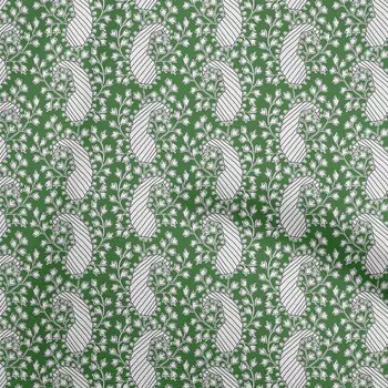 oneOone Cotton Flex Green Fabric Block Швейный материал Ткань с принтом Ткань По Двору 40 дюймов 42 Inch Wide - Viscose Chiffon средний синий