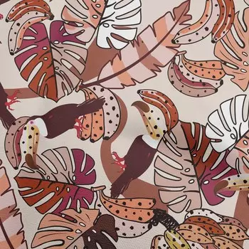 oneOone Cotton Flex коричневая ткань листья ремесленные проекты декоративная ткань напечатанная во дворе 40 дюймов 42 Inch Wide - Viscose Chiffon коричневый