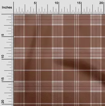 oneOone Cotton Flex Коричневая ткань Мадрас в клетку Материал платья Ткань Ткань с принтом в ярдах 40 дюймов 42 Inch Wide - Viscose Chiffon коричневый