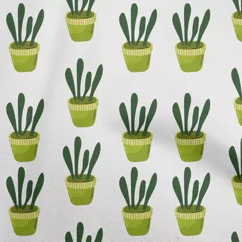 oneOone Cotton Flex Light Green2 Ткань Швейный материал с кактусом Ткань с принтом в ярдах 40 дюймов 42 Inch Wide - Viscose Chiffon светло-зеленый