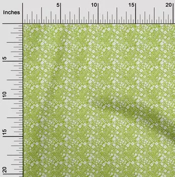 oneOone Cotton Flex Light Green Fabric Geometric Bandhani Sewing Fabric By The Yard Printed Diy Clothing Sewing Supplies 40 Inch 42 Inch Wide - Viscose Chiffon светло-зеленый
