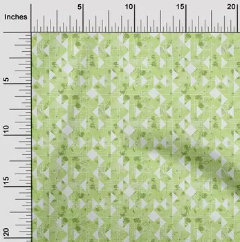 oneOone Cotton Flex Light Green Fabric Texture & Triangle Geometric Diy Clothing Quilting Fabric Print Fabric By Yard 40 Inch 42 Inch Wide - Viscose Chiffon светло-зеленый
