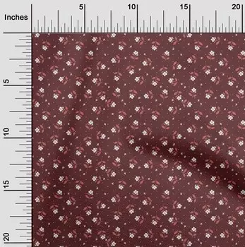 oneOone Cotton Flex Maroon Fabric Florals Craft Projects Decor Ткань, напечатанная в ярдах, 40 дюймов 42 Inch Wide - Viscose Chiffon малиновый