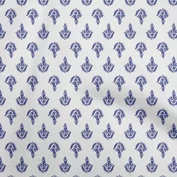 oneOone Cotton Flex Medium Blue Fabric Block Quilting Supplies Print Sewing Fabric By The Yard 40 Inch 42 Inch Wide - Viscose Chiffon средний синий