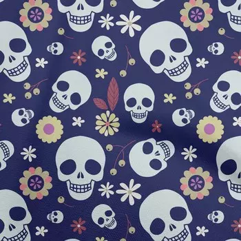 oneOone Cotton Flex Medium Blue Fabric Skull Dress Материал Ткань с принтом Ткань в ярдах 40 дюймов 42 Inch Wide - Viscose Chiffon чёрный
