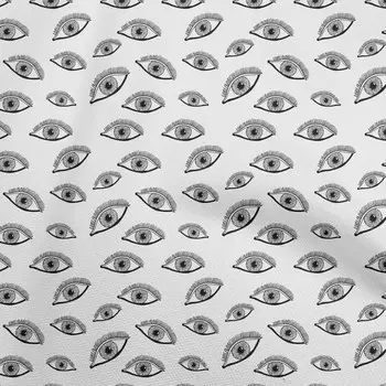 oneOone Cotton Flex Off White Ткань Швейный материал с принтом глаз Ткань с принтом в ярдах 40 дюймов 42 Inch Wide - Viscose Chiffon бежевый