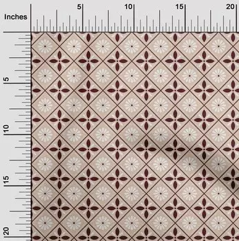 oneOone Cotton Flex Светло-бежевая ткань с цветочным принтом и плиткой Марокканские швейные ремесленные проекты Печать на ткани на метр 40 дюймов 42 Inch Wide - Viscose Chiffon чёрный