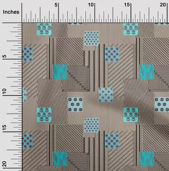 oneOone Cotton Flex Светло-бежевая ткань в полоску | Цветочный и геометрический лоскутный швейный материал Ткань с принтом в ярдах 40 дюймов 42 Inch Wide - Viscose Chiffon синий