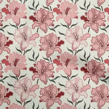 oneOone Хлопчатобумажная гибкая светло-красная ткань с пунктиром и цветочным узором. Материал платья. Ткань с принтом. Ткань в ярдах, 40 дюймов. 42 Inch Wide - Viscose Chiffon зеленый лайм