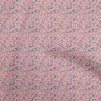 oneOone Cotton Flex Светло-розовая ткань Цветочная ткань Швейная ткань By The Yard с принтом DIY Одежда Швейные принадлежности 40 дюймов 42 Inch Wide - Viscose Chiffon светло-розовый