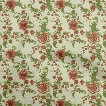 oneOone Хлопковая гибкая светло-зеленая ткань с цветочным принтом, ткань для шитья во дворе с принтом, принадлежности для шитья одежды своими руками, 40 дюймов 42 Inch Wide - Viscose Chiffon серый