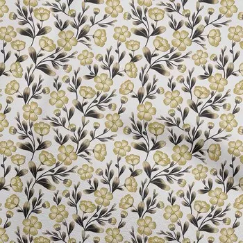 oneOone Cotton Flex Светло-желтая ткань Цветочные ремесленные проекты Декор Ткань с принтом в ярдах 40 дюймов 42 Inch Wide - Viscose Chiffon темно-серого