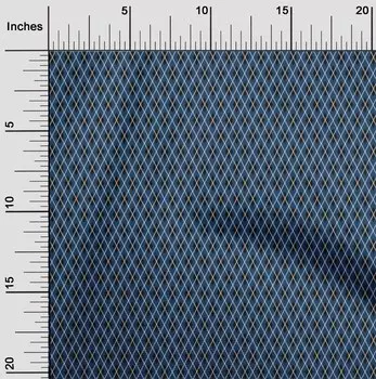 oneOone Cotton Flex Темно-синяя ткань Argyle Check Decor Ткань с принтом BTY 40 дюймов 42 Inch Wide - Viscose Chiffon тил зеленый