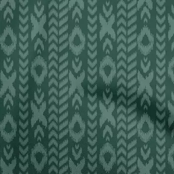 oneOone Cotton Flex Темно-зеленая ткань Швейный материал Икат Ткань с принтом в ярдах 40 дюймов 42 Inch Wide - Viscose Chiffon бежевый