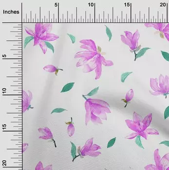 oneOone Cotton Flex Ткань Полевых Цветов Акварельный Принт Ткань По Ярду 40 Дюймов 42 Inch - Viscose Chiffon лавандовый