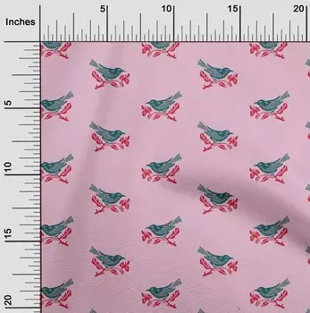 oneOone Cotton Flex Ткань Ветка и Ткань с принтом Bird Block By The Yard 40 дюймов 42 Inch - Viscose Chiffon чёрный