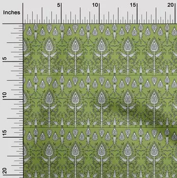 oneOone Ткань Cotton Flex Green Block Craft Projects Decor Fabric Printed By The Yard 40 Inch 42 Inch Wide - Viscose Chiffon чёрный