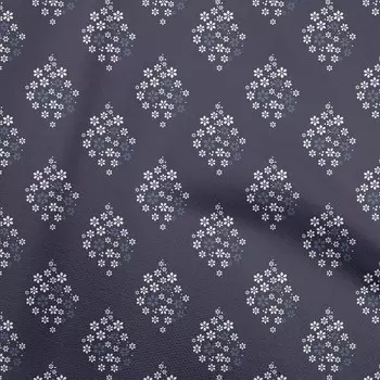 oneOone Cotton Poplin Blue Fabric Asian Block Floral Sewing Fabric By The Yard Printed Diy Clothing Sewing Supplies 42 Inch 42 Inch Wide - Viscose Chiffon синий