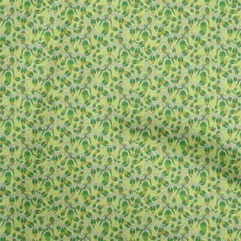 oneOone Cotton Poplin Light Green Fabric Kalamkari Craft Projects Decor Fabric Printed By The Yard 42 Inch 42 Inch Wide - Viscose Chiffon светло-зеленый