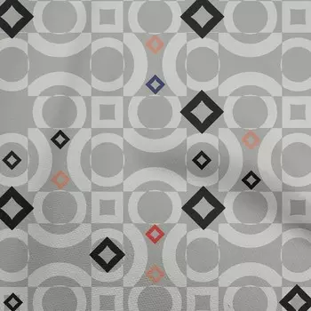 oneOone Хлопчатобумажная гибкая пыльно-серая ткань с геометрическим узором для одежды своими руками, стеганая ткань, ткань с принтом в ярдах, 40 дюймов 42 Inch Wide - Viscose Chiffon чёрный