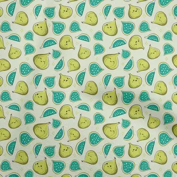 OneOone Хлопчатобумажная гибкая светло-зеленая ткань Kawai для шитья поделок с принтом на ткани в ярдах 40 дюймов 42 Inch Wide - Cotton Cambric фиолетовый