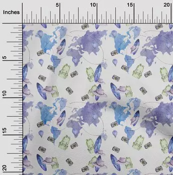 oneOone Хлопчатобумажная гибкая ткань среднего синего цвета с воздушным шаром | Сумка и камера для шитья для путешествий, ткань во дворе с принтом, принадлежности для шитья одежды своими руками, 40 дюймов 42 Inch Wide - Viscose Chiffon средний синий