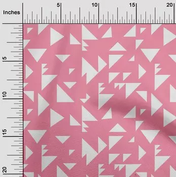 OneOone Хлопчатобумажная гибкая ткань Треугольная ткань с геометрическим принтом 1 ярд 40 дюймов 42 Inch Wide - Viscose Chiffon тил зеленый
