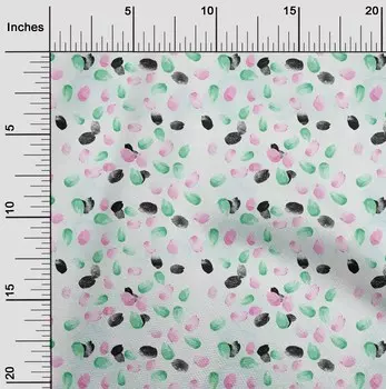 oneOone Хлопчатобумажная гибкая зеленая ткань, акварельная ткань с мазком кисти для шитья, напечатанная ткань для рукоделия в ярдах, 40 дюймов 42 Inch Wide - Viscose Chiffon baby голубой